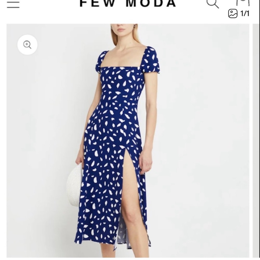 Few Moda Kourtney Cyra Puff-Sleeve Square-Neck Midi Dress size 2